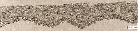 Piece, Silk and metal thread, bobbin lace, European