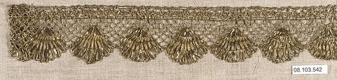 Piece, Gold, bobbin lace, French