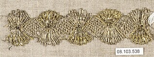 Piece, Gold, bobbin lace, French