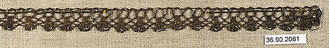 Piece, Silk and metal thread, bobbin lace, European