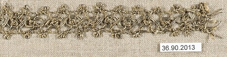 Piece, Silk and metal thread, bobbin lace, European