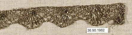 Piece, Metal thread, bobbin lace, European