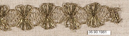 Piece, Metal thread, bobbin lace, European