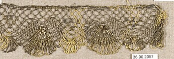 Piece, Metal thread, bobbin lace, European