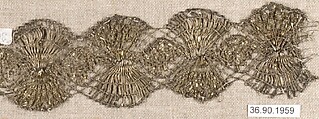 Piece, Metal thread, bobbin lace, European