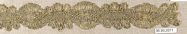 Piece, Metal thread, bobbin lace, European