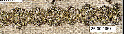 Piece, Metal thread, bobbin lace, European