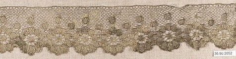 Piece, Metal thread, bobbin lace, European