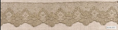 Piece, Metal thread, bobbin lace, European