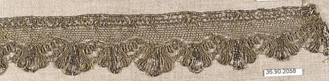 Piece, Metal thread, bobbin lace, European