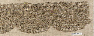 Piece, Metal thread, bobbin lace, European