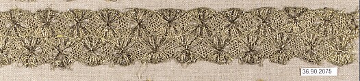 Piece, Metal thread, bobbin lace, European