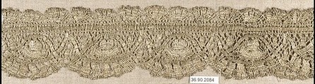 Piece, Metal thread, bobbin lace, European