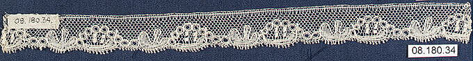 Fragment, Bobbin lace, British, Northamptonshire