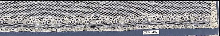 Fragment, Bobbin lace, British, Buckinghamshire