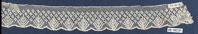 Fragment, Bobbin lace, British, Ripon