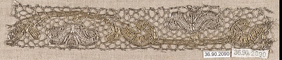 Piece, Metal thread, bobbin lace, European