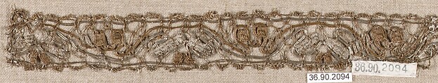 Piece, Metal thread, bobbin lace, European