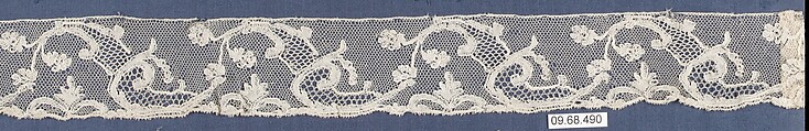 Fragment, Bobbin lace, British, Buckinghamshire