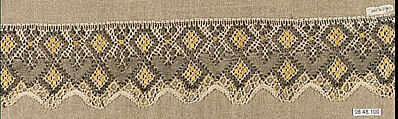 Edging, Cotton and metal thread, bobbin lace, Hungarian-Slovak