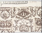 Medallions and cartouches in the Antique style, Designed by Jean-Baptiste Huet I (French, Paris 1745–1811 Paris), Cotton, copperplate printed, French, Jouy-en-Josas