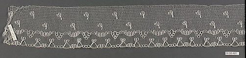 Silk bobbin, Bobbin lace, French, possibly Cambrai