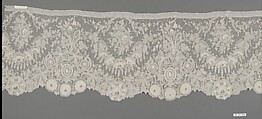 Border, Needle lace, Point de Gaze, Belgian, Brussels