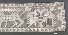 Border, Embroidered net, punto à rammendo, Italian or Spanish