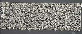 Part of a flounce (one of six), Needle lace, possibly French