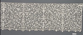 Part of a flounce (one of six), Needle lace, possibly French