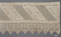 Border, Embroidered net, punto à rammendo, punto mandolino, Italian