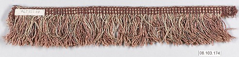 Fringe, Cotton and metal thread, probably European