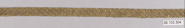 Galloon, Silk and metal thread, Unknown