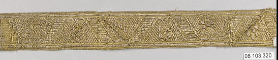 Galloon, Silk and metal thread, Unknown