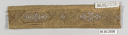 Galloon, Cotton and metal thread, European