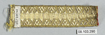 Galloon, Silk and metal thread, Unknown