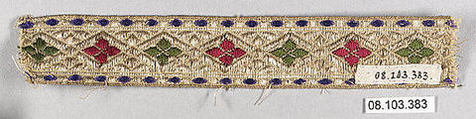 Galloon, Silk and metal thread, probably European