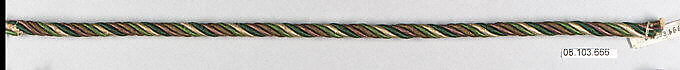 Cord, Silk and metal thread, probably European