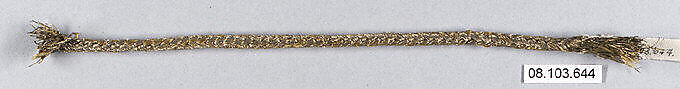 Cord, Metal thread, probably European