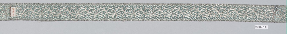 Ribbon, Silk and metal thread, possibly French