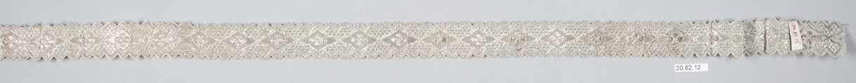 Ribbon, Silk and metal thread, possibly French
