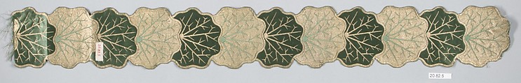 Ribbon, Silk and metal thread, possibly French