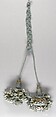 Pair of tassels, Silk and metal thread, European