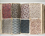 Textile Sample Book, Woven wool and silk fabrics on paper, French, Lyons