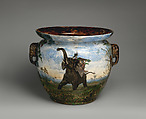 Pot, Martinus Kuijtenbrouwer (Dutch, 1821–1897), Stoneware, French, Longwy