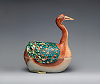 Tureen in the form of a goose, Hard-paste porcelain, Chinese, made for export