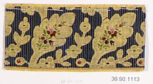 Sample, Silk and metal thread, possibly Russian