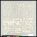 Embroidered darning sampler, Cotton, German