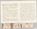Textile swatch to accompany letter, French