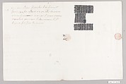 Textile swatch to accompany letter, French